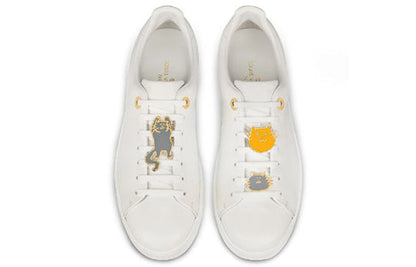 (WMNS) LOUIS VUITTON Frontrow Cowhide Cat Illustration Sneakers White 1A52EM