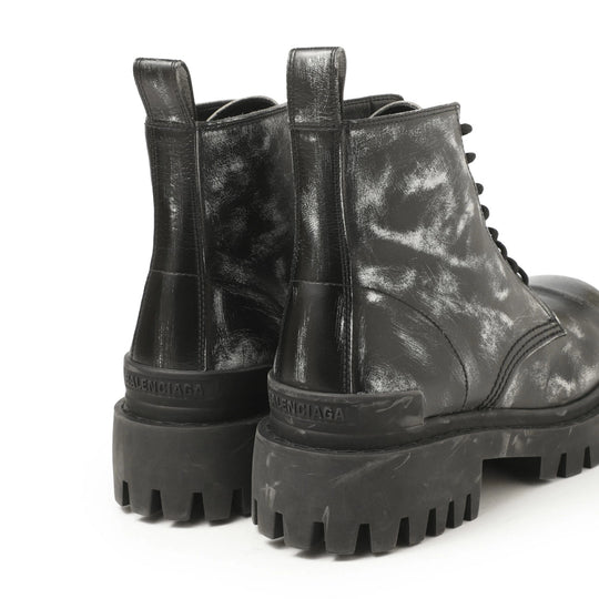 Balenciaga Strike Ankle Boots 'Washed Out Black Leather' 589338WBEF19010
