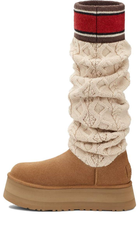 UGG(WMNS)  Classic Sweater Letter Tall 'Chestnut'