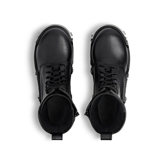 Balenciaga Bulldozer Lace Up Boots 'Black Matte Smooth Calfskin' 672502WBCQ11081