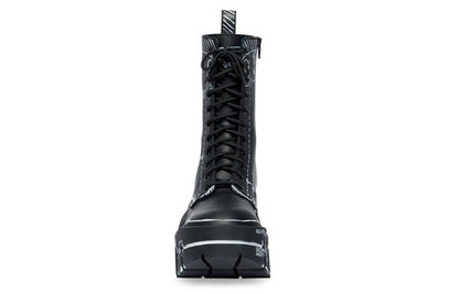 Balenciaga Bulldozer Lace Up Boots 'Black Outline Calfskin' 672502WBEF21090