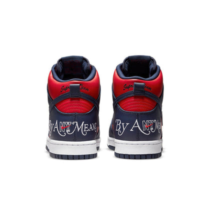 Nike x Supreme SB Dunk High 'By Any Means - Red Navy' DN3741-600
