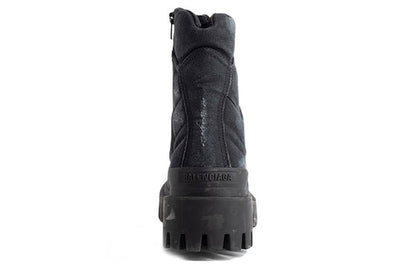(WMNS) Balenciaga Combat Strike 20mm Boots 'Washed Black Cotton' 694060W2H111000