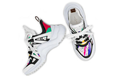 (WMNS) LOUIS VUITTON Archlight Calfskin Printing Sneakers White 1A58BA