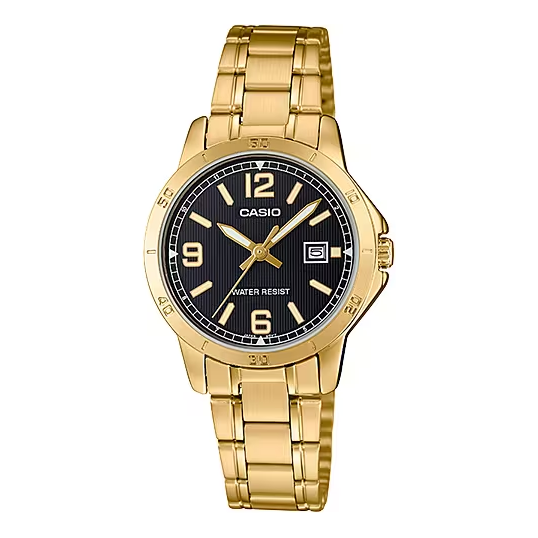 CASIOWaterproof Quartz Gold/ Black Analog
