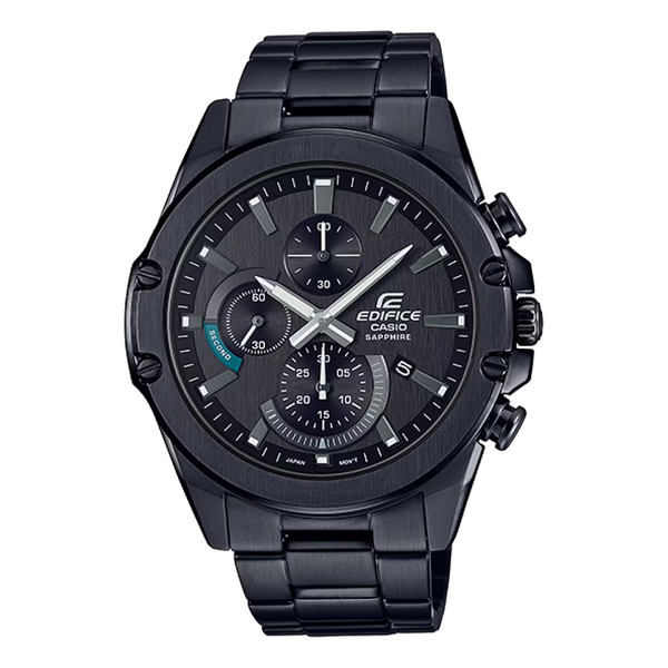 CASIOEDIFICE Stainless Steel Strap Sapphire Crystal Mens Black Analog