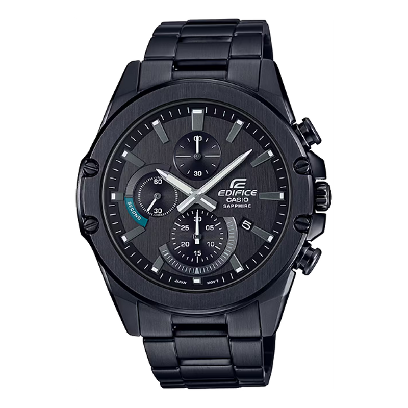 CASIOEDIFICE Stainless Steel Strap Sapphire Crystal Mens Black Analog