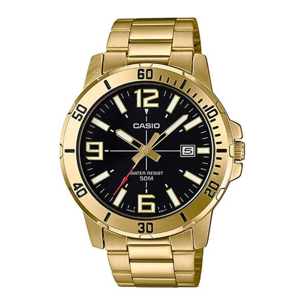 CASIOStainless Steel Strap Mens Gold Analog