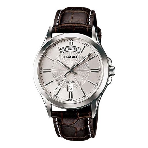 CASIOENTICER Simplistic Leatherband Quartz Men's Mens Brown Analog
