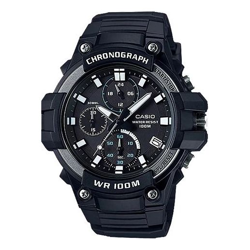 CASIOWaterproof Mens Navy Blue Analog