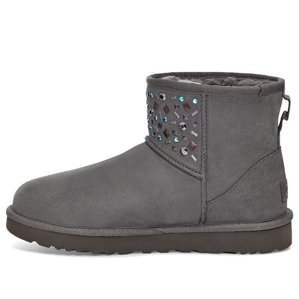 UGG(WMNS)  Classic Mini Stud II Rivets Snow Boots Grey