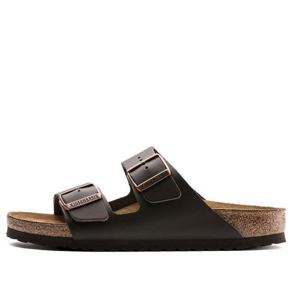 BirkenstockArizona Natural Leather Sandals 'Dark Brown'
