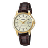 CASIOVintage Waterproof Leather Band Gold/ Brown Analog