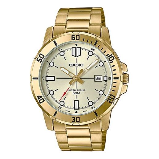 CASIOStainless Steel Strap Mens Gold Analog