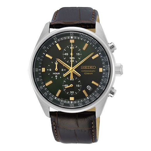 SEIKOMen's  Three Eyes Sports Business Belt Watch Black