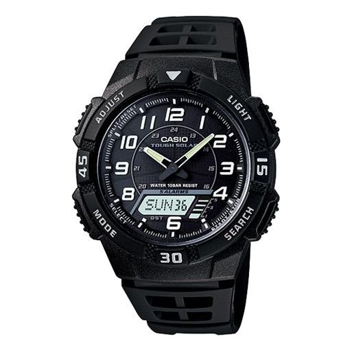 CASIOWaterproof Sports Shockproof Solar Powered Mens Black Analog
