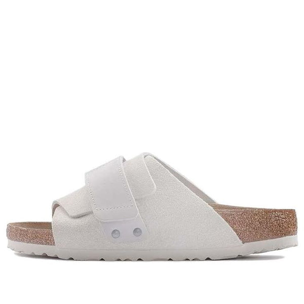BirkenstockKyoto Nubuck-Suede Leather Narrow Fit Sandals 'Antique White'