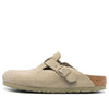 BirkenstockBoston Suede Leather Narrow Fit Sandals 'Faded Khaki'
