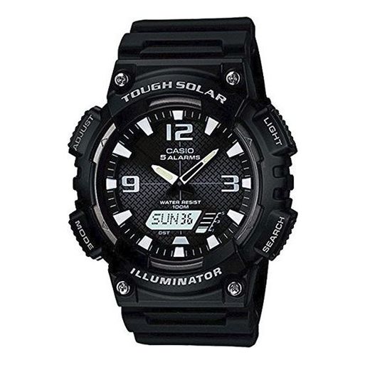 CASIOSports Solar Powered Mens Black Analog/Digital Combo