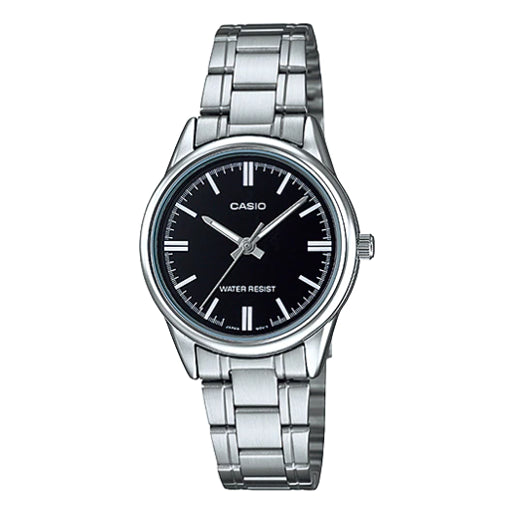 CASIODress Series Black Waterproof Quartz 34mm 28.2mm Stainless Steel Strap Watch