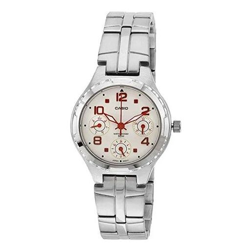 CASIOWaterproof Stainless Steel Strap White Analog
