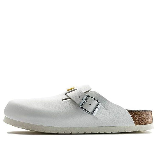 BirkenstockBoston ESD Natural Leather Narrow Fit Sandals 'White'