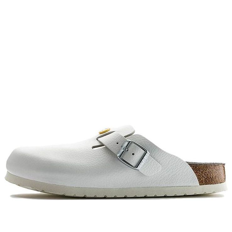 BirkenstockBoston ESD Natural Leather Narrow Fit Sandals 'White'