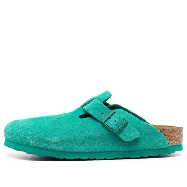 Birkenstock(WMNS)  Boston Suede Leather Narrow Fit 'Digital Green'