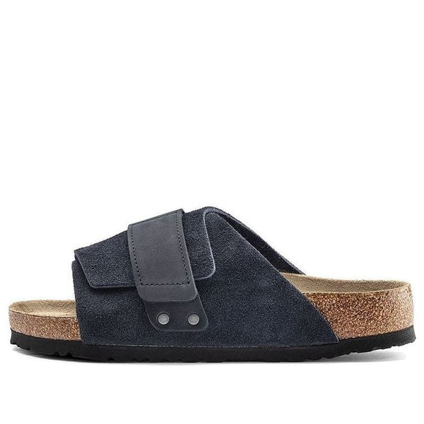Birkenstock(WMNS)  Kyoto Series Cowhide Suede Cozy Soft Sole Fashion Blue Version Sandals