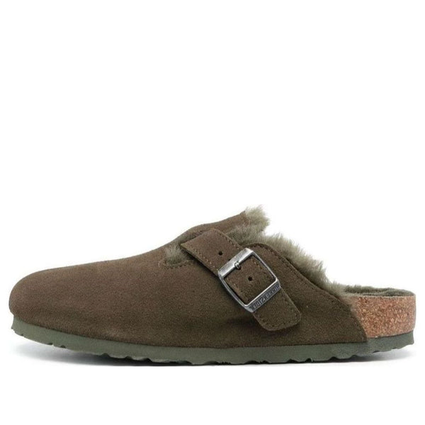 BirkenstockBoston Shearling Suede Leather Narrow Fit 'Thyme'