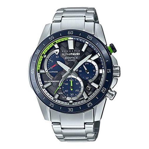 CASIOEDIFICE Waterproof Sapphire Crystal Solar Powered Sports Mens Silver Analog