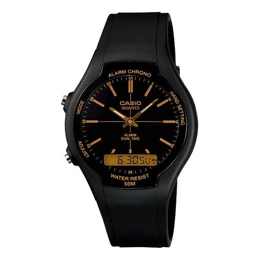 CASIOQuartz Waterproof Mens Black Analog/Digital Combo