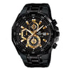 CASIOWaterproof EDIFICE Mens Black/Gold Analog
