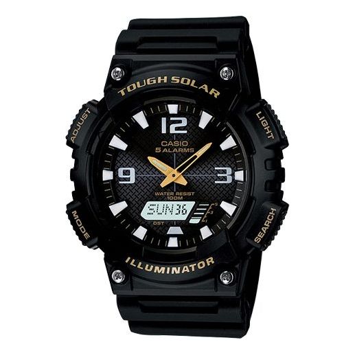 CASIOWaterproof Sports Solar Powered Mens Black Analog