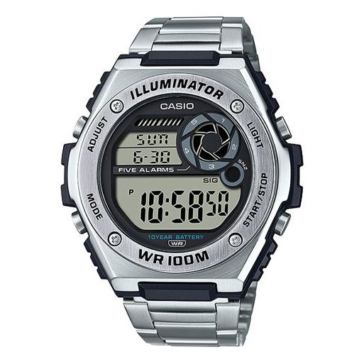 CASIOQuartz Waterproof Sports Mens SilverGray Digital