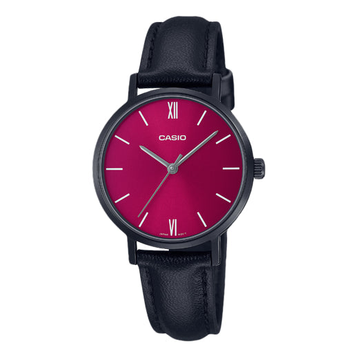 CASIOMinimalistic Fashion Neon Pink Dial Watch Analog