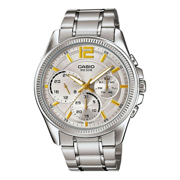 CASIOENTICERSeries Men'ses Quartz Waterproof Mens Silver Analog