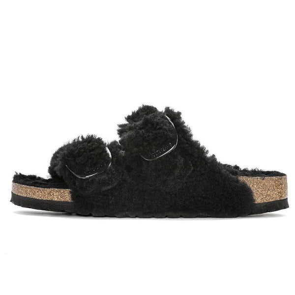 BirkenstockArizona Big Buckle Shearling Narrow Fit 'Teddy Black'