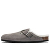BirkenstockBoston Fur Narrow 'Suede Stone Coin Grey'