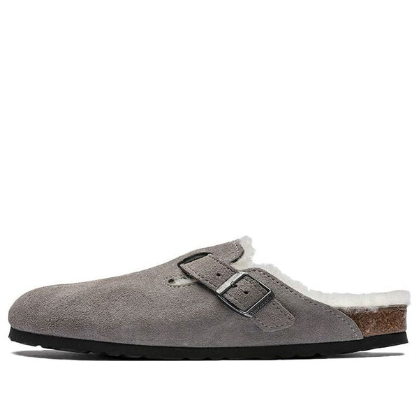 BirkenstockBoston Fur Narrow 'Suede Stone Coin Grey'