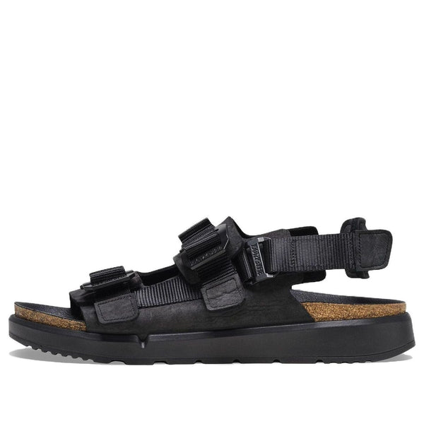 BirkenstockShinjuku Natural Leather Textile Sandals 'Black'