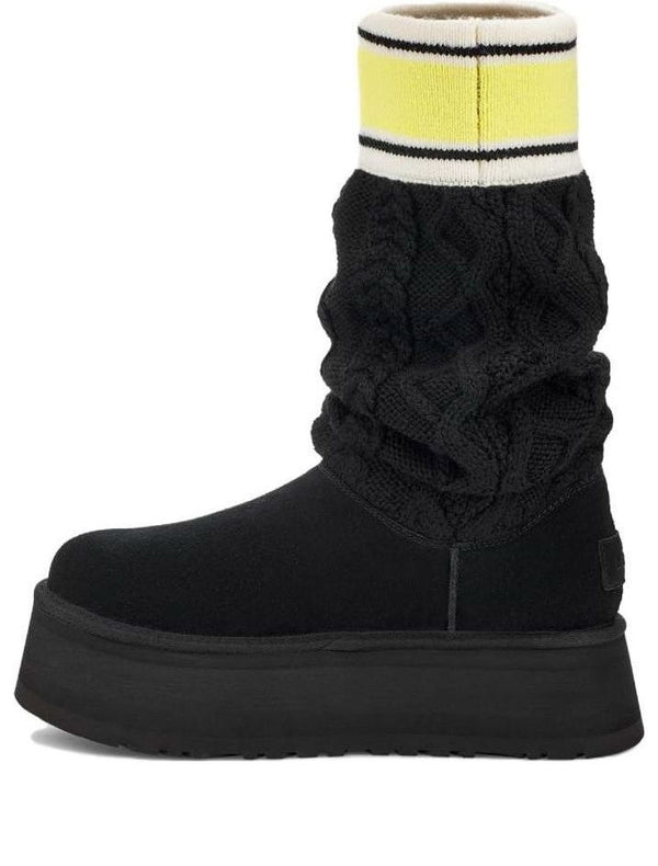 UGG(WMNS)  Classic Sweater Letter Boot 'Black'