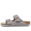 BirkenstockArizona Soft Footbed Suede Leather Narrow Fit Sandals 'Stone Coin'