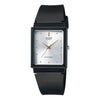CASIOQuartz Waterproof White DialBlack Strap Mens WhiteBlack Analog