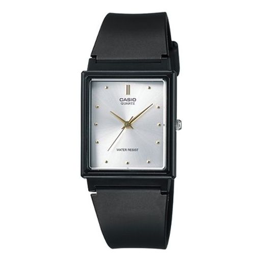 CASIOQuartz Waterproof White DialBlack Strap Mens WhiteBlack Analog