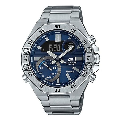 CASIOCasio Edifice Waterproof Analog-Digital Watch 'Marine Blue Silver'