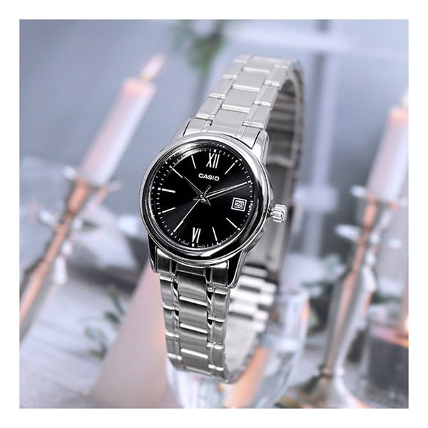 CASIOWaterproof Stainless Steel Strap Black Analog