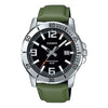 CASIOLeather Band Waterproof Business Style Men Mens Green Analog