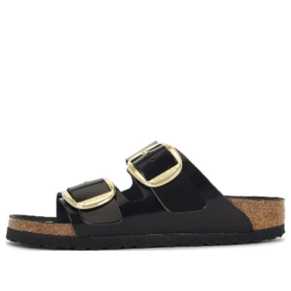 Birkenstock(WMNS)  Arizona Big Buckle Natural Leather Narrow Fit Sandals 'Patent High Shine Black'