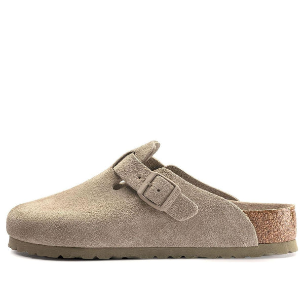 BirkenstockBoston Soft Footbed Narrow 'Suede Faded Khaki'